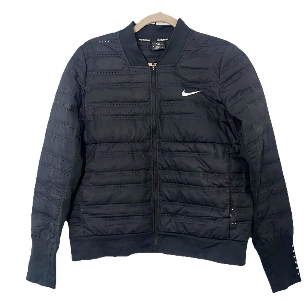 Nike Aeroloft Puffer Jacket Women's M Black Down‎ Fill Breathable Running